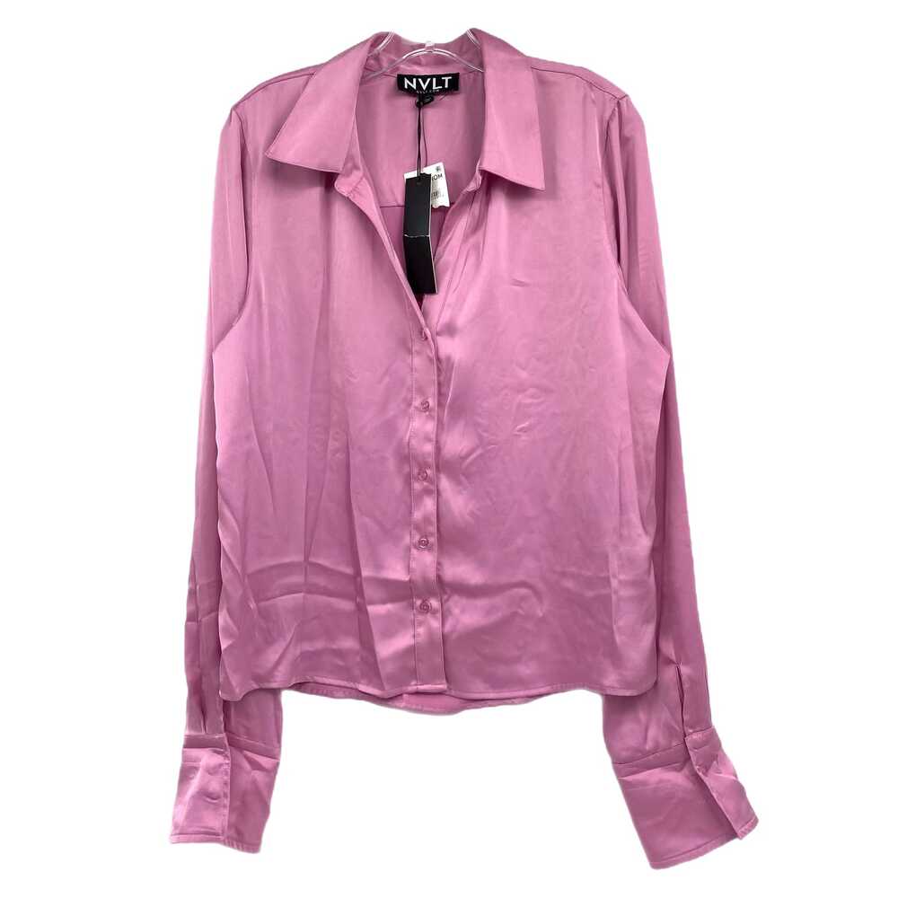 NVLT Purple Satin Button Down Shirt | Women’s Regular Size L
